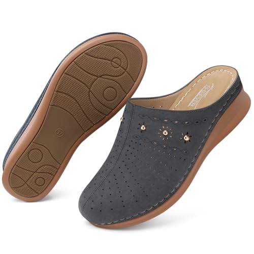 Image of SHIBEVER Clogs for Women Mules Comfortable: Slip On Closed Toe Casual Shoes | Cushioned Footbed All-Day Comfort Non Slip Platform Dress Shoes Breathable Upper for Walking Work Business Office Travel