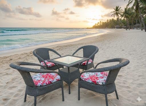 5-piece outdoor rattan wicker patio bistro set for garden, balcony, backyard, porch and poolside | all-weather wicker chairs with cushions and glass top table (black str floral cushion)