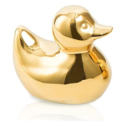 TQUPT Golden Ceramic Duck Figurines for Home Decor Cover