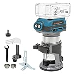 KATSU FIT-BAT 18V / 21V Cordless Brushless Wood Trimmer Laminator Router Joiners Tool with 3 Chuck Collets 1/4", 6mm and 8mm, Brushless Motor, Without Battery and Charger 102750