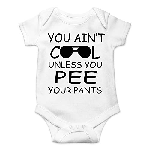 Image of CBTwear You Ain't Cool Unless You Pee Your Pants Baby Bodysuit Funny Infant Comfy Romper Cute Outfit