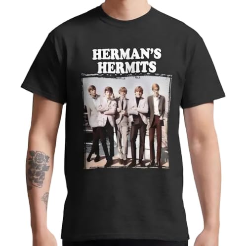 PPLKIdr666 The-Very-Best-of-Herman-Hermits-T-Shirt-Their-Greatest-Hits-Hermania-Dandy Black