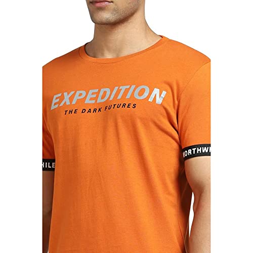 Image of JACK & JONES Printed Cotton Crew Neck Mens T-Shirts