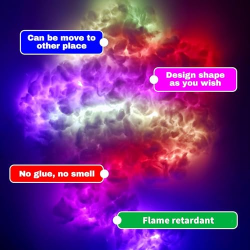 Image of Upgraded 3D Thundercloud LED Light, Cloud Music Sync Multicolor Changing Strip Light, Atmosphere DIY Creative Thunder Cloud Lamp Wall Ceiling Light for Bedroom Gaming Room Party (19.8 feet)