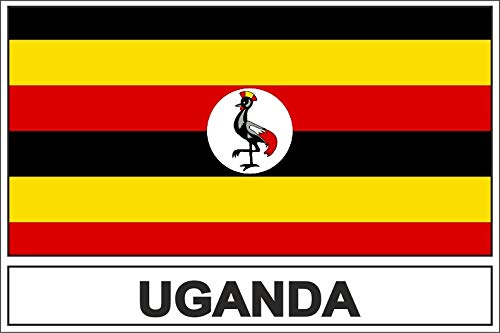 Akachafactory Autocollant Sticker Drapeau Eau Ouganda