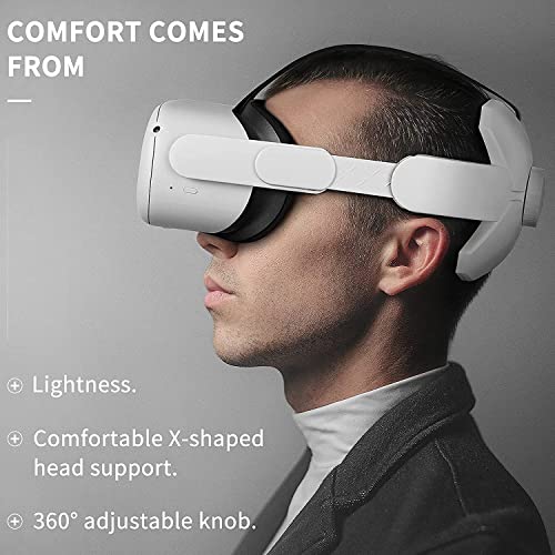 Image of Careflection || Adjustable Head Strap Compatible for Oculus Quest 2 Elite Strap with Cushion, Comfort Foam Pad, Design Balance Weight, Reduce Pressure