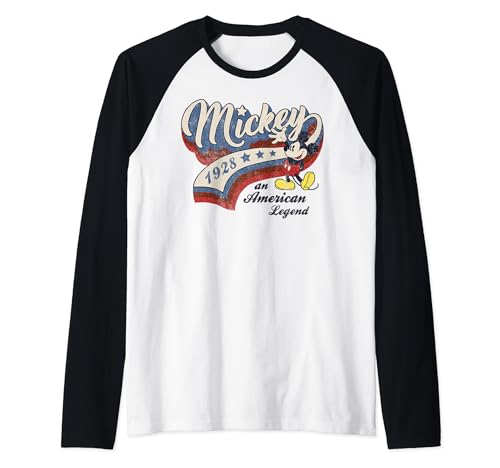 Mickey American Legend 1928 t-shirt de baseball Disney, cadeau vintage idéal