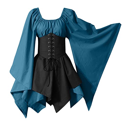 Robe de chemise avec corset style médiéval ajusté pour femmes en xl