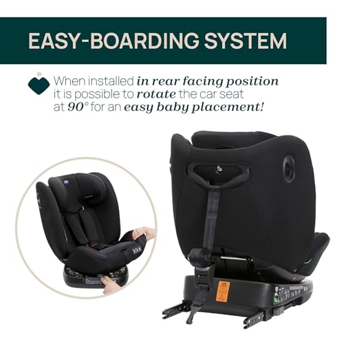 Image of Chicco Unico Evo I-Size Car Seat for 0 months- approx. 12 years (40 Cm to 150 Cm tall) Boy,Girl, Easy installation with Isize (ISOFIX), Rear & Forward Facing, 5 Reclining Positions, Extendable Headrest (Black)