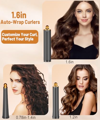 Image of 1.6IN Long Hair Barrels Attachment Compatible with Dyson Airwrap HS01 HS05 HS08 Accessories, Automatic Curling Iron Curlers for Lazy Loose Inward Curls Voluminous Outward Waves