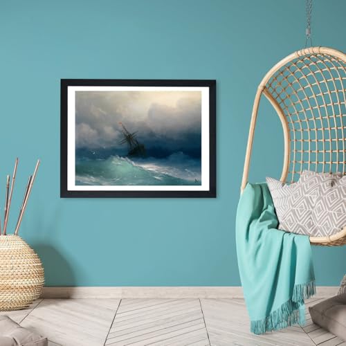 Affiche Ivan Aivazovsky Navire sur les mers orageuses encadrée tableau mer medium Spiffing - 6