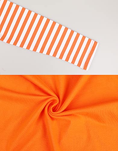 Girls Dresses Holloween Embroided Black Cat Orange Casual Spring Fall Winter Cotton Long Sleeves T-Shirt A Line Cute Pretty Kawaii Applique Toddler Clothes 6-7 Years,Jp112 #TOP2