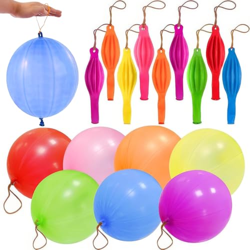 50 Stück Punch Luftballons 46cm Robuste Perforierte Ballons Groß Sortierte Farben Stanzballons XXL Luftballon Punch-Ballons Groß Latex Punch Luftballons Spiel für Geburtstag Partyzubehör