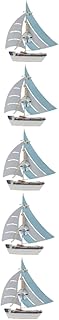 NOLITOY Decorações Marinhas 5 Peças Estilo Marinho Veleiro Oceano Decoração À Beira-Mar Decoração De Navio Náutico Decoração Náutica De Madeira Escultura De Navio A Vela Decoração