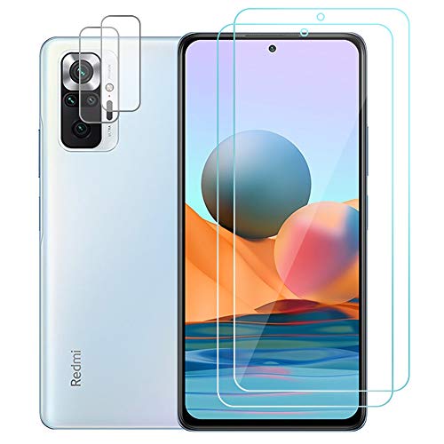 【４枚入り】for xiaomi redmi note 10 pro 専用ガラスフイルム [2枚] +カメラフィルム [2枚] for xiaomi redmi note 10 pro レンズ保護フィルム 強化ガラスフィルム 貼り付け簡単 硬度9H 気泡ゼロ 飛散防止 高感度 高透過率%99 衝撃吸収 指紋防止