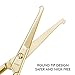 LIVINGO Professional Nose Hair Scissors, Multi-purpose Stainless Steel Rounded Tip Straight Blade, Facial Hair Beard Eyebrows Ear Trimming Beauty Grooming Tool for Men & Women, 3.5” Gold