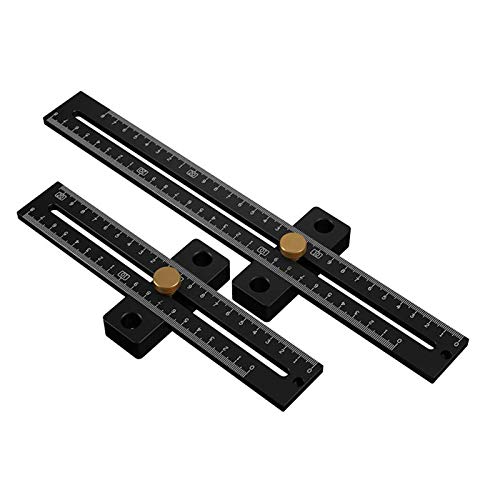 Règle de scribe de ligne métrique en alliage d'aluminium 180 / 280Mm Règle de mesure pour le travail du bois, marquage en T - 180Mm