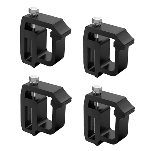 ZNDAW 4PCS Camper Shell Clamps, Heavy Duty Truck Cap Mounting Clamps Camper Shell, High Strength Aluminum Truck Bed Clamp for Silverado Sierra 1500 2500 3500 Ram 1500 2500 3500