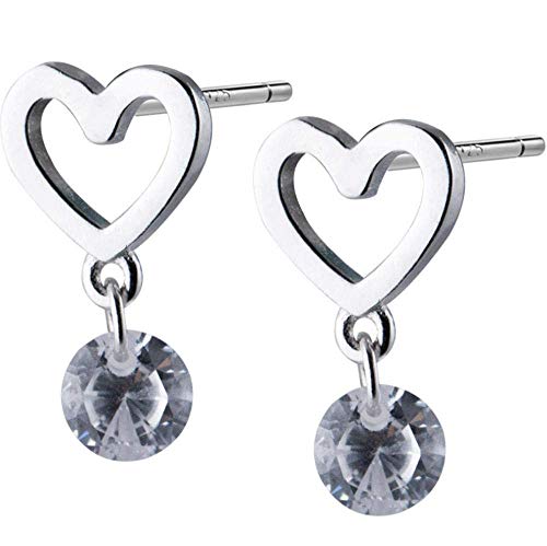 Boucles d'oreilles cœur pour femmes le cadeau romantique en cristal et zircon