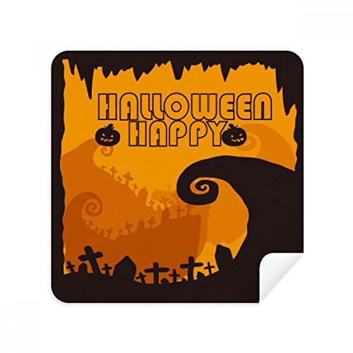 Essuie-lunettes Halloween tissu suède et nettoyeur d'écran tactile de smartphone x2