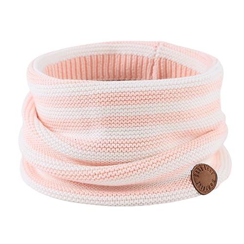 XIAOHAWANG de Punto Bufanda del Bebé Niños Bufandas de Invierno Para Bebé Niño Niña Bucle Clásico Bufanda (Light Pink Stripe)