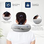 Travel Pillow 100% Pure Memory Foam Neck Pillow Airplane for Traveling,Car, Train,Napping,Traveling,Washable Cover (Grey) - Image 4
