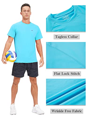 Image of Men's Swim Shirts Rash Guard UPF 50+ UV Sun Protection T-Shirt Quick Dry Fishing Beach T Shirts | Quick Dry Cooling Fabric with UPF 50+ Blocks 98% UV Rays. Anti-chafing Flatlock Seams Ensure Comfort for Beach and Fishing