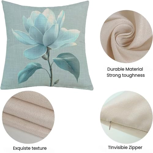 Housses de coussin pour salon de jardin déco fleur bleue extérieure