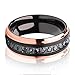 Silly Kings Rose Gold Tungsten Ring,Rose Gold Tungsten Wedding Band,Black Tungsten Ring,Hammered Ring, 7mm