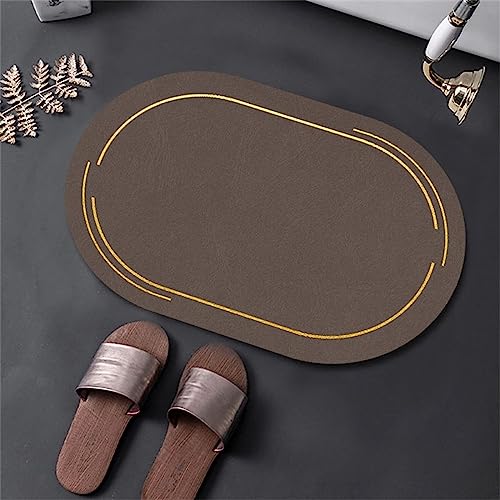 Alfombrilla ducha marrón antideslizante de 50x80cm absorbente 2