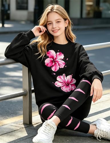 Image of Girls Clothes, Girls Outfits Tie Dye Sweatshirt Tops and Leggings Sweatpants 2 Piece Fall Winter Clothes Set 6-16T