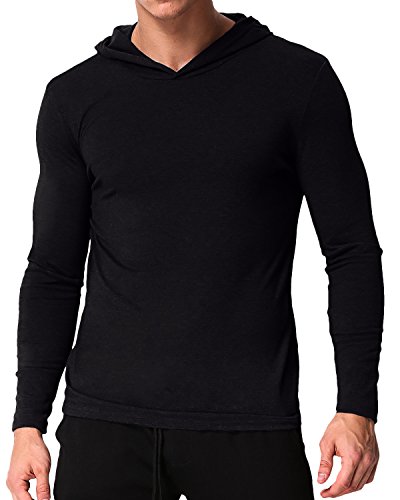PODOM Men's Long Sleeve Pullover Hoodies T Shirt Casual Sweatshirt V Neck Tops Jersey Sweater