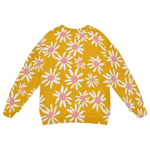 JUNZAN Cartoon White Daisy Yellow Little Girls Hoodie Sweatshirt Long Sleeve Hoodie for Boys Sports 4T2
