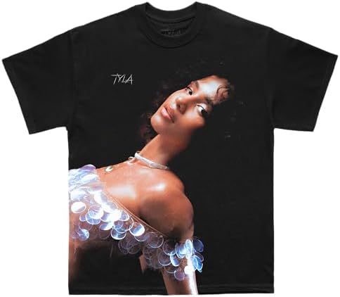TYLA Women's Official Merch Album Cover T-Shirt, Black, XXL