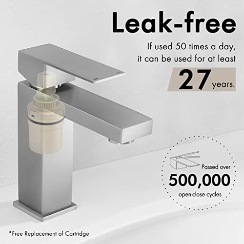Kes Bathroom Faucet Single Handle Modern Bathroom Sink Faucet Single Hole Cupc Certified Stainless Steel Brushed Finish, L3156Alf-Bs [Fits All States, California Included] #TOP7