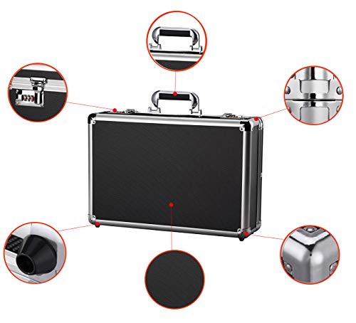 GAWOOW アルミツールケース ブラック 37.5×25.5×12cm