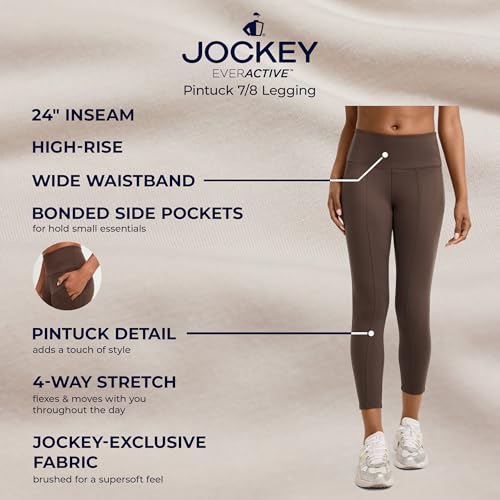 Jockey Women's Activewear EverActive Pintuck 7/8 Legging Deep Black - image 3