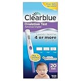 Clearblue Kit de prueba de ovulación digital avanzado (OPK), 1 soporte digital y 20 pruebas de ovulación, el embalaje puede variar