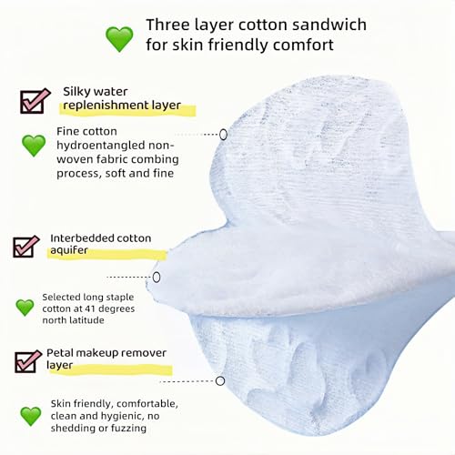 150 Count 100% Organic Cotton Rounds | Soft, Reusable & Hypoallergenic Makeup Remover Pads | No Lint,Double-Sided for Toner & Skincare (2.3