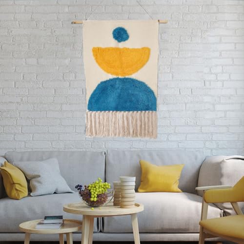 Tapiz de pared de algodón bohemio BMIDOT con borlas para decoración textil 3