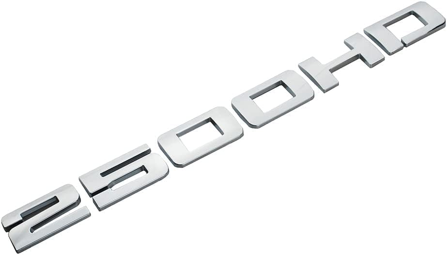 Image of 2pc 2500HD 2500 HD Emblem 3D Decal Suitable for Both Side Doors or Tail Doors (Silver)