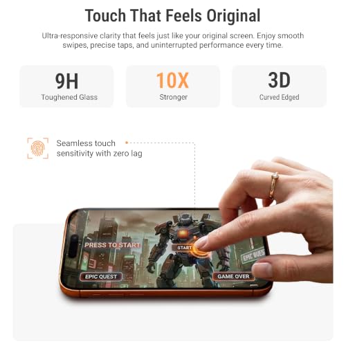 Image of DailyObjects ZeroBubble QwikInstall Privacy Screen Protector with Applicator Tray | Compatible with iPhone 17 Pro Max