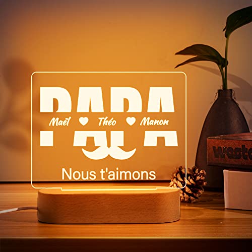 Cadeaux de fête des pères, cadeaux personnalisés pour papa de la veilleuse de son fils fille, idée pour la fête des pères, anniversaire, Saint Valentin, cadeaux de Noël pour papa Cover
