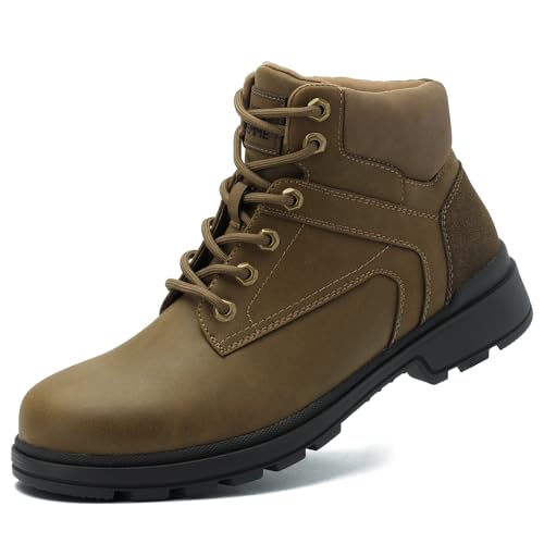 ANJOUFEMME Winter Hiking Boots Men Waterproof, Warm Work Trekking Boots for Men DSX17M-GREEN-9.5