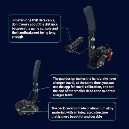 Image of HCXLELD Sim Racing Handbrake, G29 T300 Racing Wheel for PS4 /PS5, G920 TX Racing Wheel for XBOX Series X /S, All Racing Wheels for Windows, and included table clamp