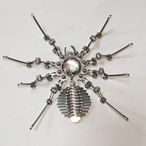 Zestaw składania puzzli metalowych 3D, mechaniczny zegar stali nierdzewnej kształcie pająka, zabawka ozdobna