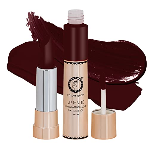 Image of Colors Queen 2 in 1 Matte Lipstick | Lip Matte | Long Lasting Gloss, Waterproof, Non Transferable| (09 - Coffee)