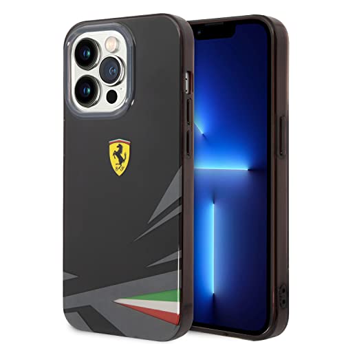 Image of CG MOBILE Ferrari iPhone 14 Pro Max Case [Official Licensed] Aperta in Leather & Carbon Fiber Protective Case /Cover Designed for iPhone 14 Pro Max (6.7-Inch) 2022 - Black