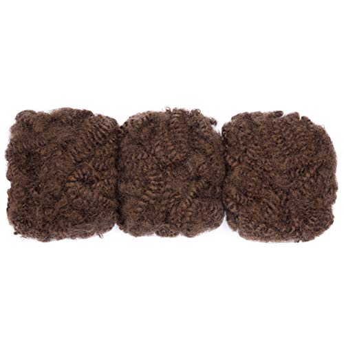 3 Bundles Afro Kinkys Bulk Human Hair for Dreadlocks and Twist Braiding Full Head 100% Human Hair Soft Afro Kinky Curly Hair Bulk for Dreads DIY (4#, 6 INCH)