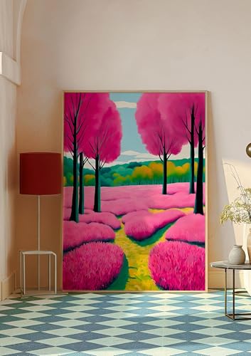 Peinture à l'huile de montagne rose pour créer une ambiance douce et chaleureuse